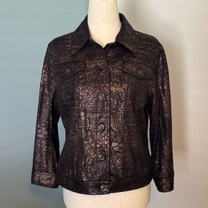 Ruby Rd. Black and Brown Textured Blazer